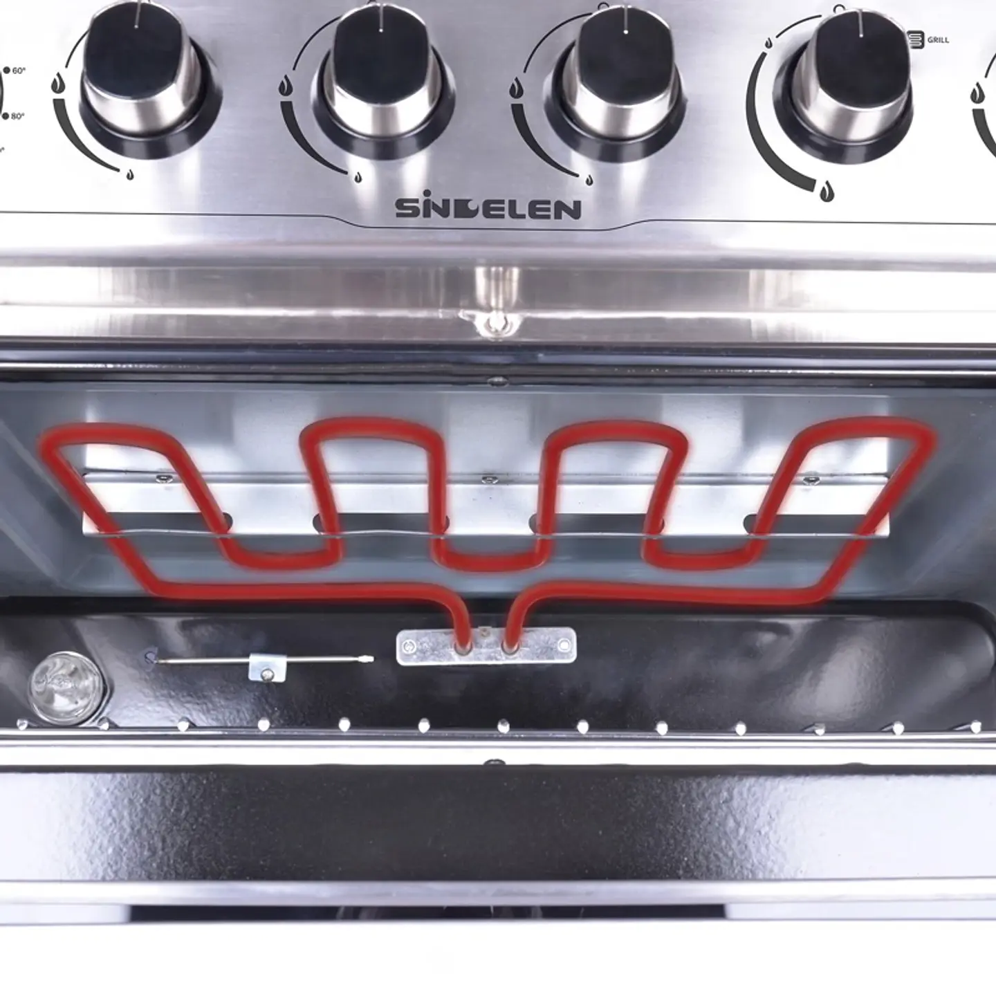 COCINA 5 QUEMADORES DOBLE HORNO GAS LICUADO SINDELEN CH-770DHIN 7