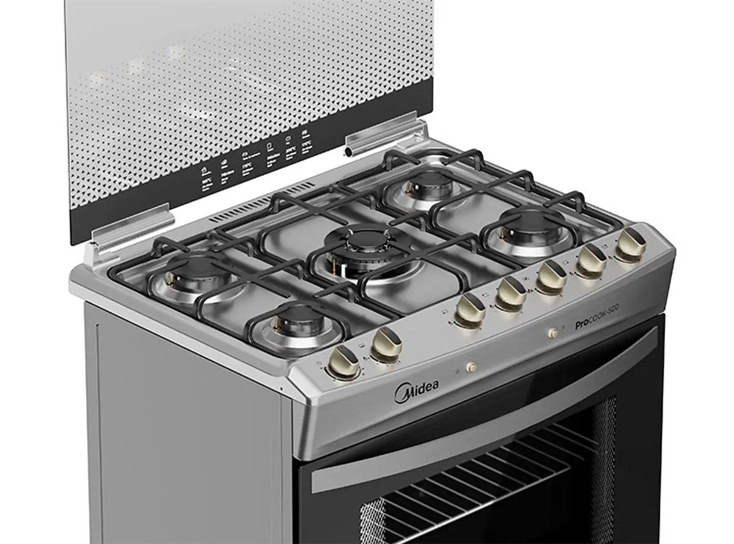 COCINA A GAS MIDEA MCG-5QPI30NS 5 PLATOS GRILL GRIS 8