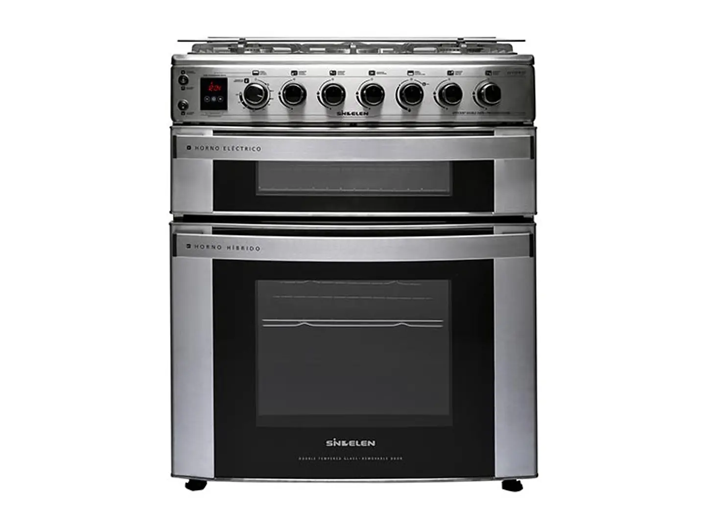 COCINA A GAS SINDELEN CH-770DHIN 5 PLATOS GRILL DOBLE HORNO ACERO 5