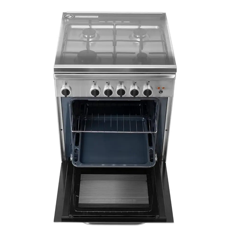 COCINA A GAS THOMAS 4 PLATOS CON HORNO 70 LITROS ACERO FLORENCIA 1 AL6611EI 4