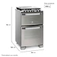 COCINA A GAS ELECTROLUX 56DXA 4 PLATOS GRILL DOBLE HORNO GRIS - Miniatura 3