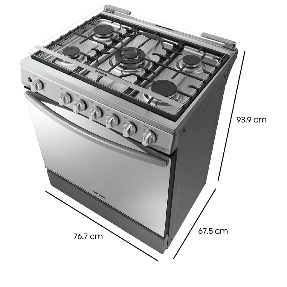 COCINA A GAS CON 5 QUEMADORES CON QUEMADOR DE TRIPLE POTENCIA 3