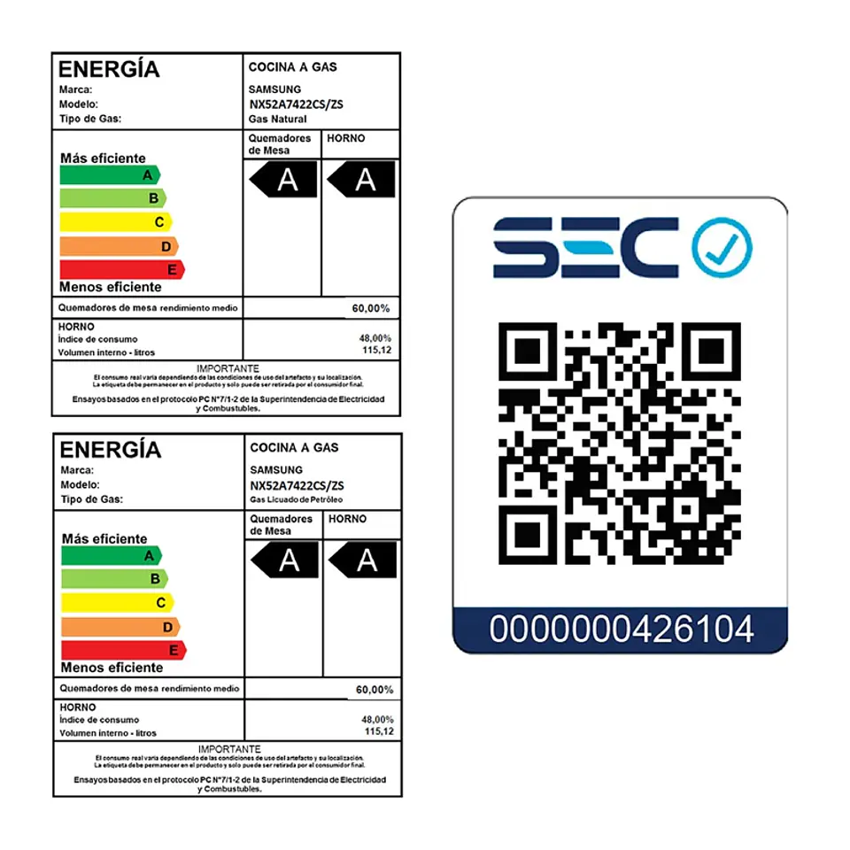 COCINA A GAS CON 5 QUEMADORES CON QUEMADOR DE TRIPLE POTENCIA 5