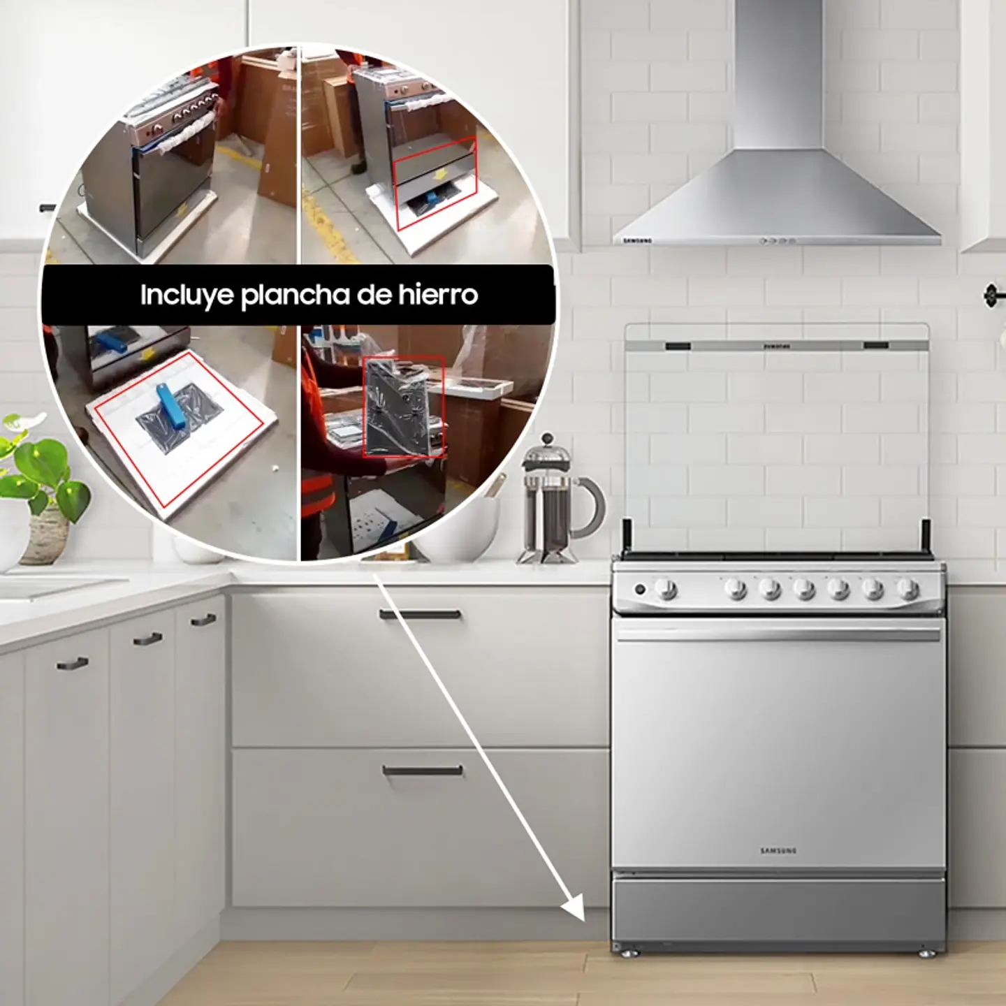 COCINA A GAS CON 5 QUEMADORES CON QUEMADOR DE TRIPLE POTENCIA 8