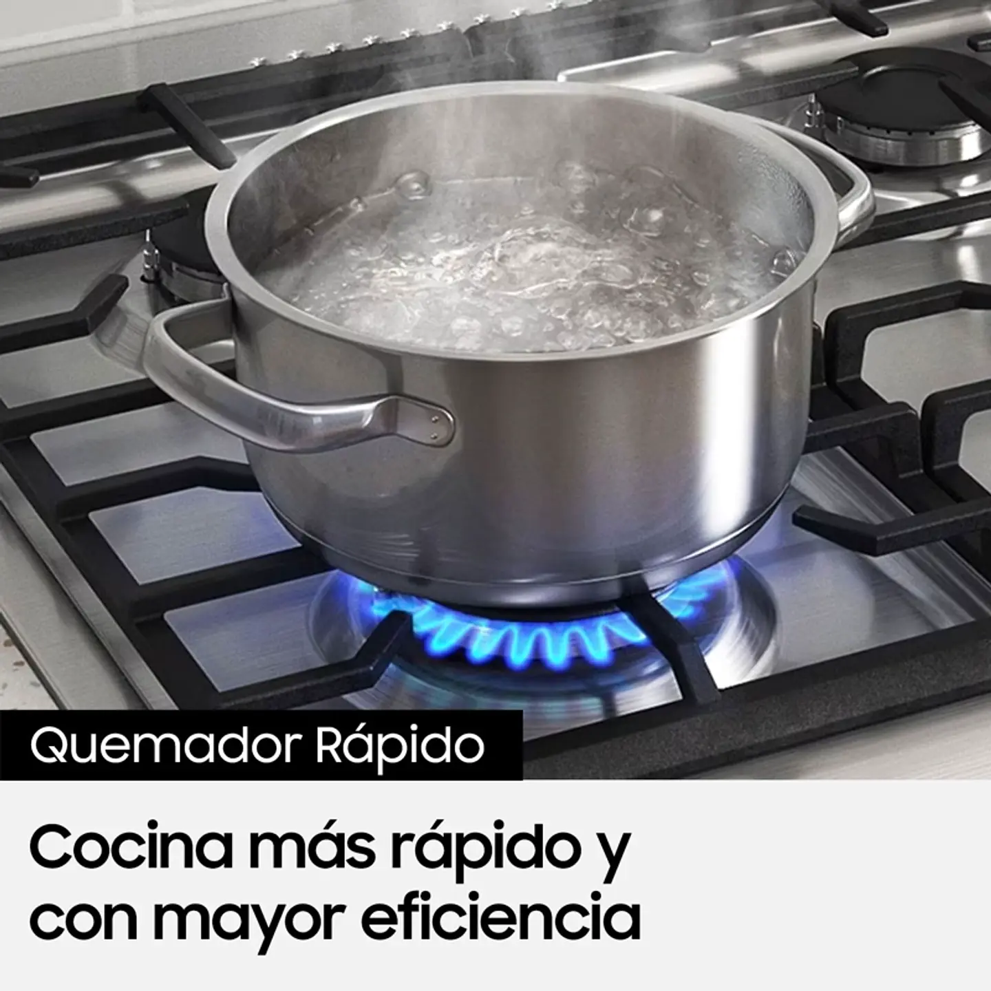 COCINA A GAS CON 5 QUEMADORES CON QUEMADOR DE TRIPLE POTENCIA 9