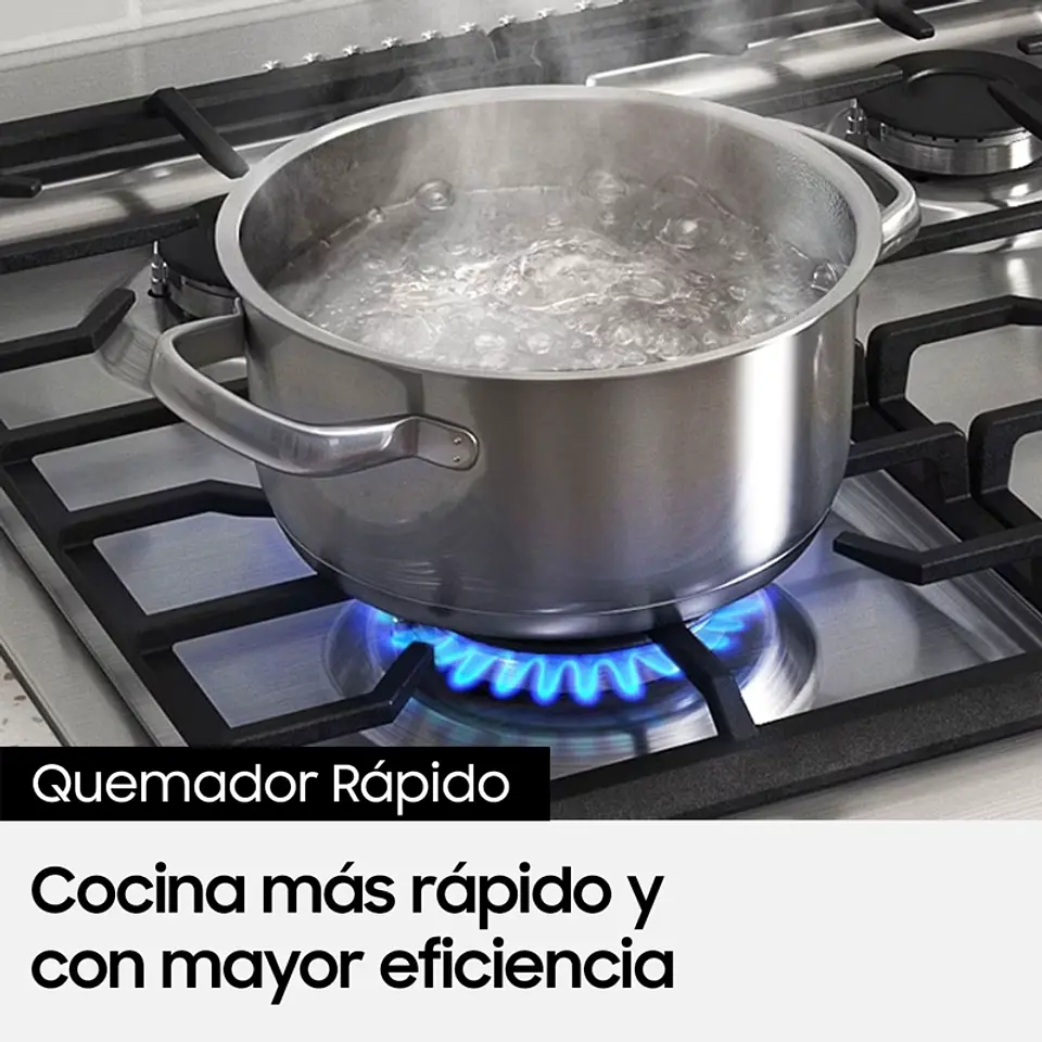 COCINA A GAS CON 5 QUEMADORES CON QUEMADOR DE TRIPLE POTENCIA 9