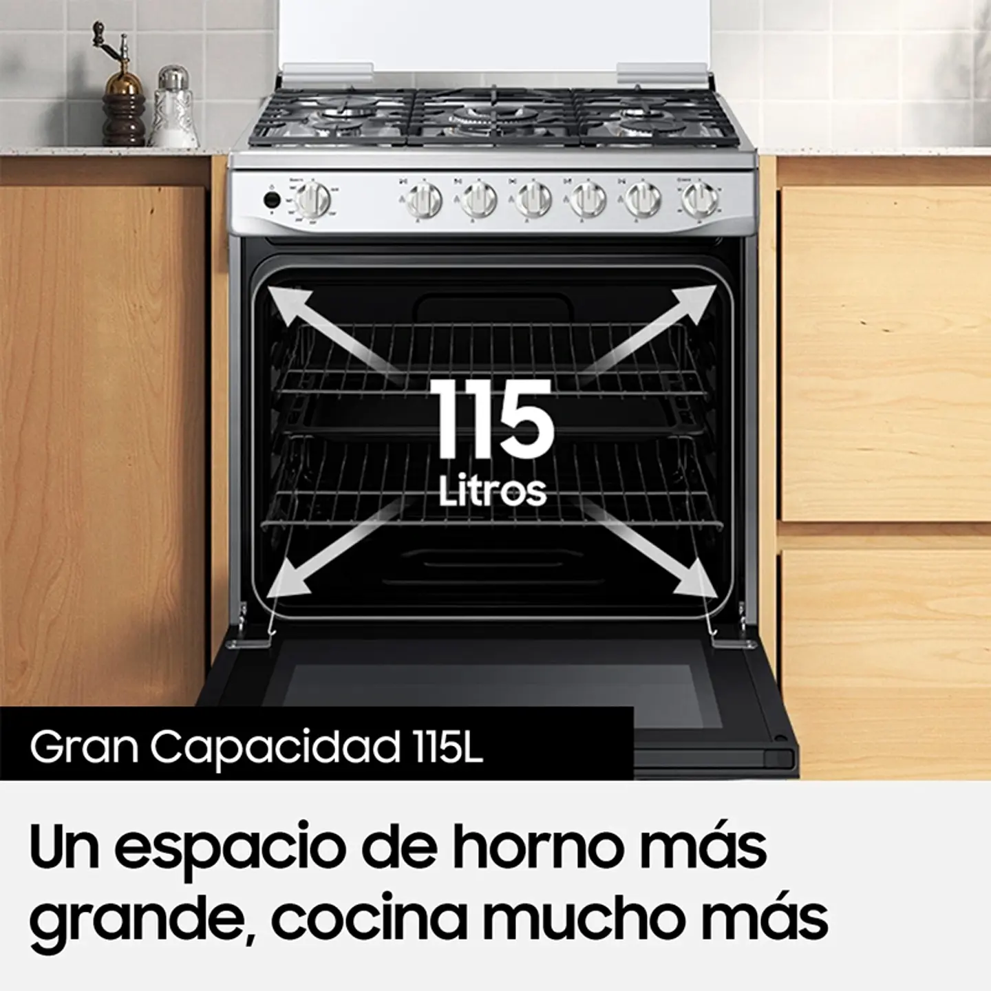 COCINA A GAS SAMSUNG NX52A7422CS 5 PLATOS GRIS 8