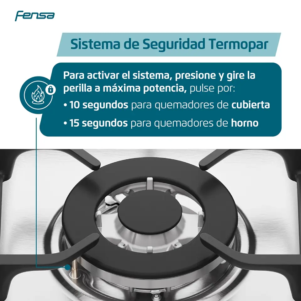 COCINA A GAS FENSA F 6000 T 5 PLATOS VAPORBAKE 4