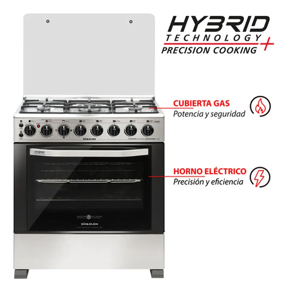 COCINA GAS 5 QUEMADORES HIBRIDA SINDELEN CH-740NI 1