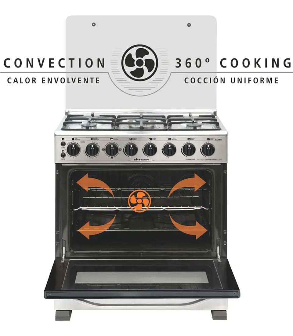 COCINA GAS 5 QUEMADORES HIBRIDA SINDELEN CH-740NI 7