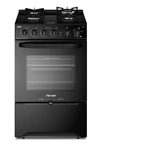 COCINA A GAS FENSA F3000 BT 4 PLATOS GRILL NEGRO