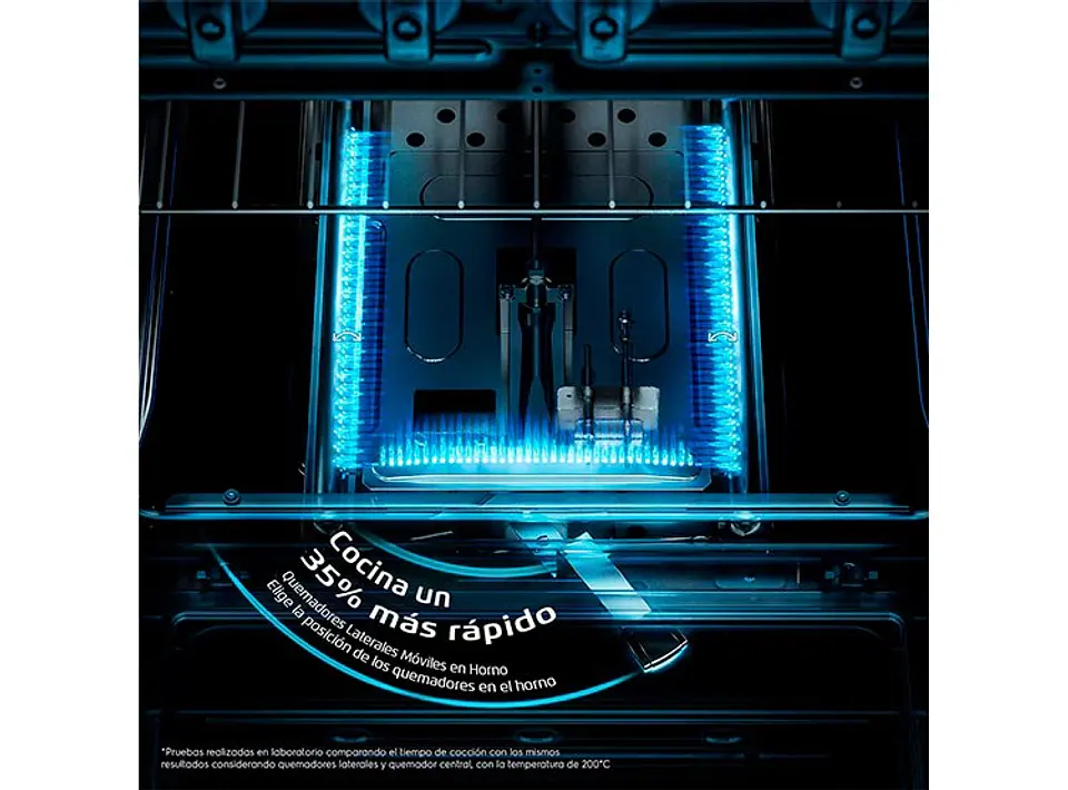 COCINA A GAS FENSA F3000 BT 4 PLATOS GRILL NEGRO 9