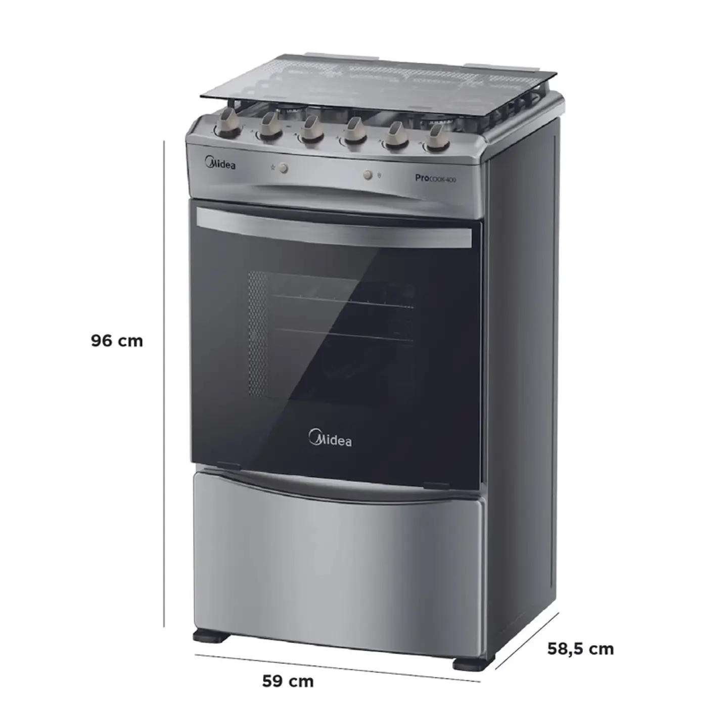 COCINA MIDEA GAS 4 QUEMADORES MCG-4QPI24NS 4