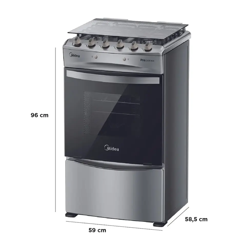 COCINA MIDEA GAS 4 QUEMADORES MCG-4QPI24NS 4