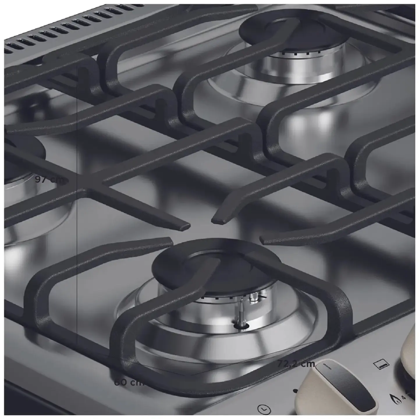 COCINA MIDEA GAS 4 QUEMADORES MCG-4QPI24NS 8
