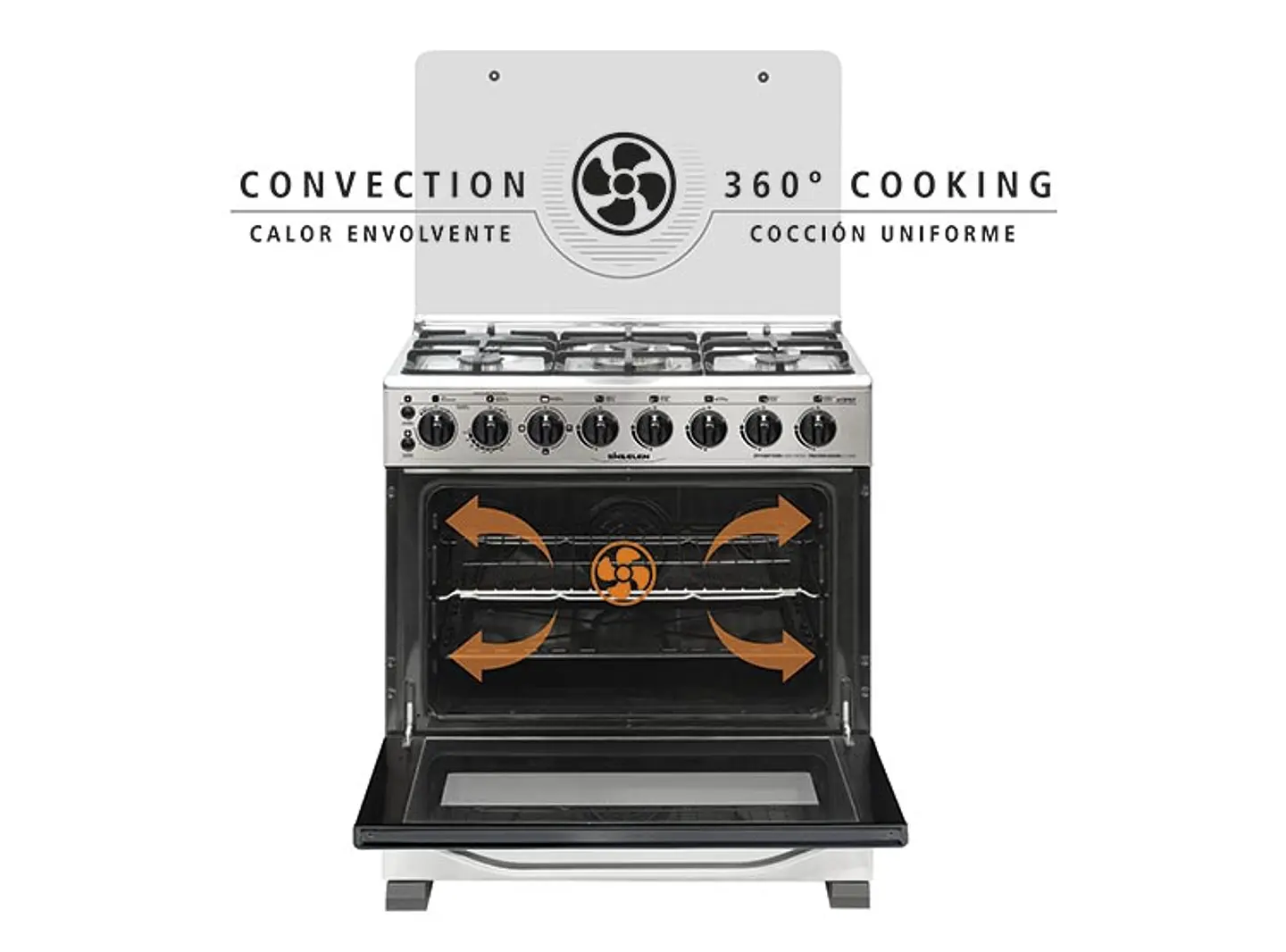 COCINA A GAS SINDELEN CH-740NI 5 PLATOS HORNO ELÉCTRICO ACERO 3