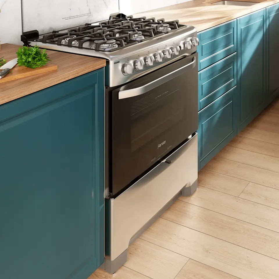 COCINA A GAS 6 PLATOS FENSA VAPORBAKE Y TIMER F 5300 T 9