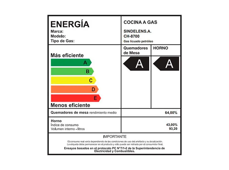COCINA A GAS SINDELEN CH-8700IN 5 PLATOS ACERO 3