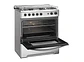 COCINA A GAS MADEMSA M920 T 5 PLATOS GRILL ACERO - Miniatura 2