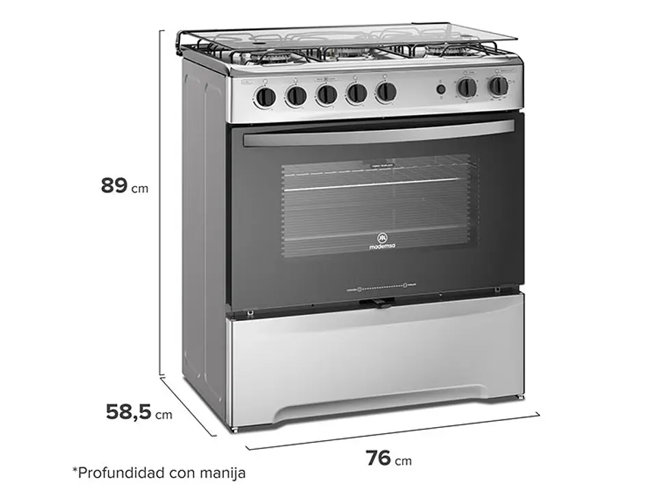 COCINA A GAS MADEMSA M920 T 5 PLATOS GRILL ACERO 4