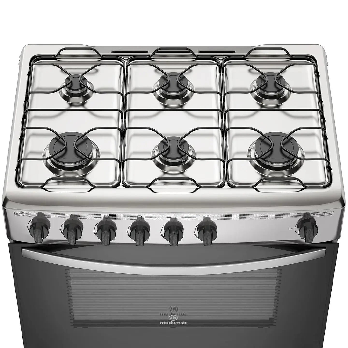 COCINA A GAS 6 PLATOS MADEMSA PARRILLAS DE ALAMBRÓN M 810 T 8
