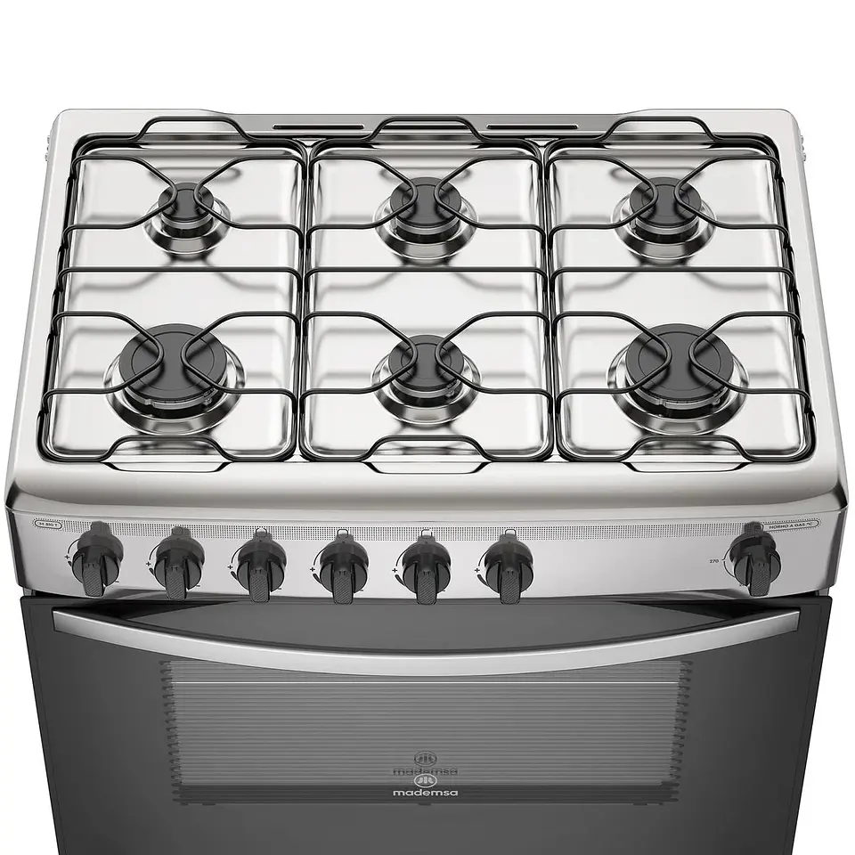 COCINA A GAS 6 PLATOS MADEMSA PARRILLAS DE ALAMBRÓN M 810 T 8