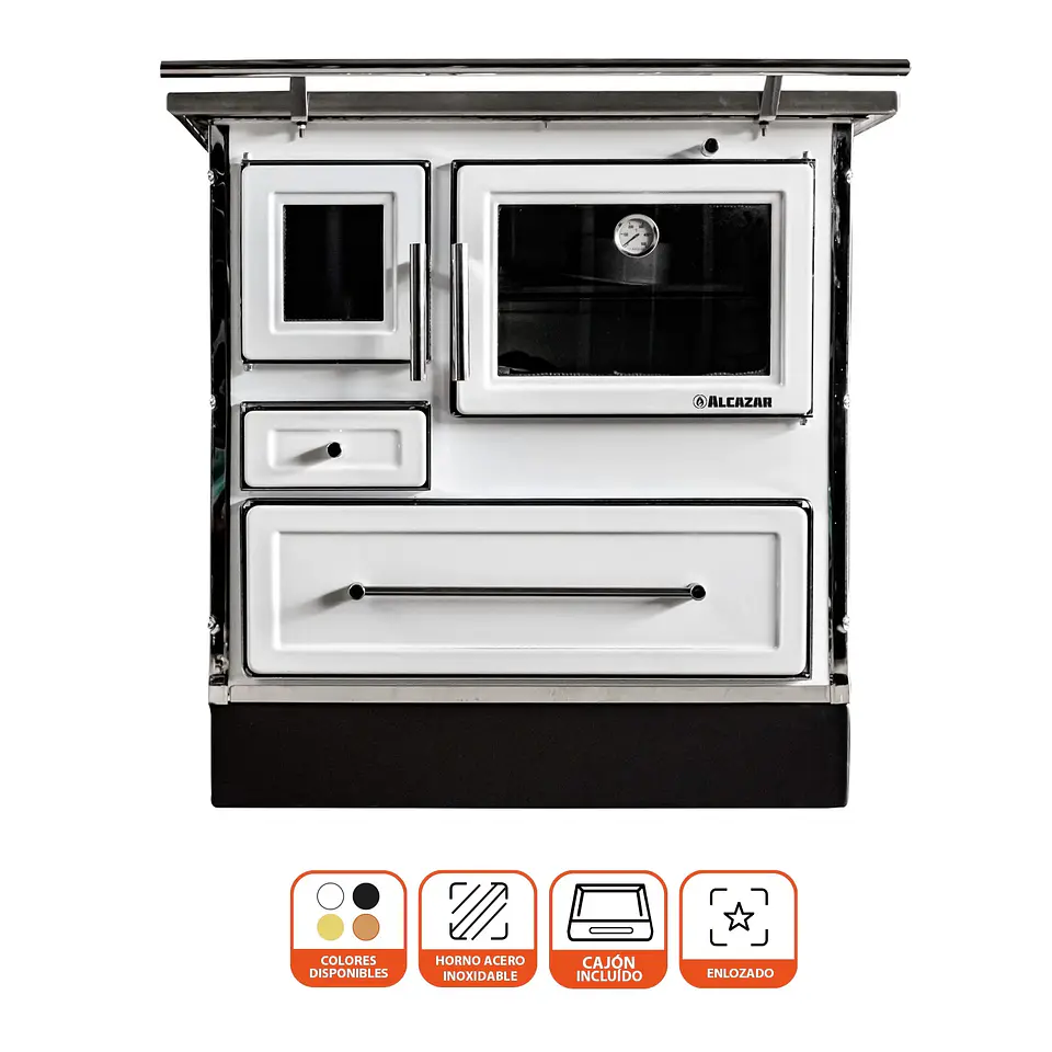 COCINA A LEÑA ALCAZAR CALBUCO MZ 90 BLANCA 4