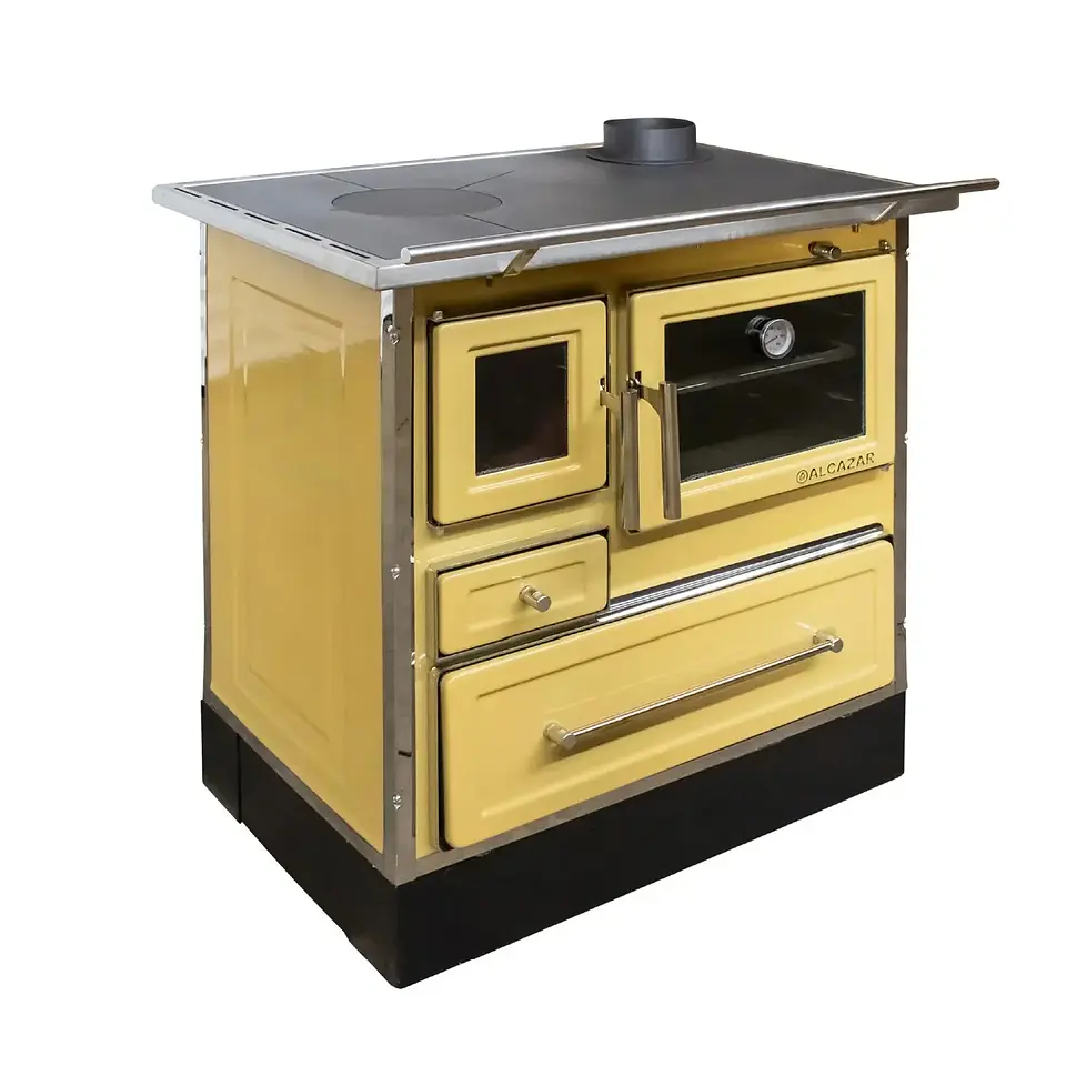COCINA A LEÑA ALCAZAR CALBUCO MZ 80 AMARILLA 1