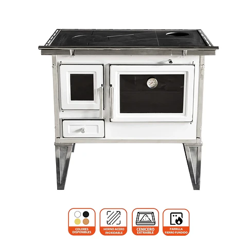 COCINA A LEÑA ALCAZAR CALBUCO L90 BLANCA