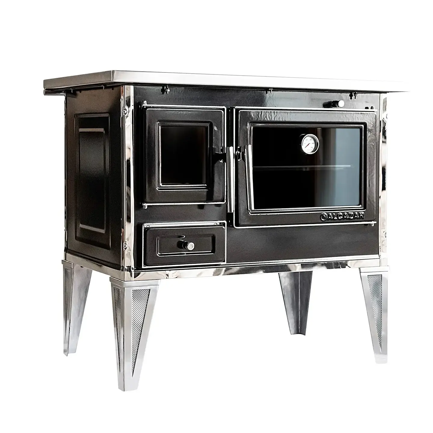 COCINA A LEÑA ALCAZAR CALBUCO L90 NEGRA 1