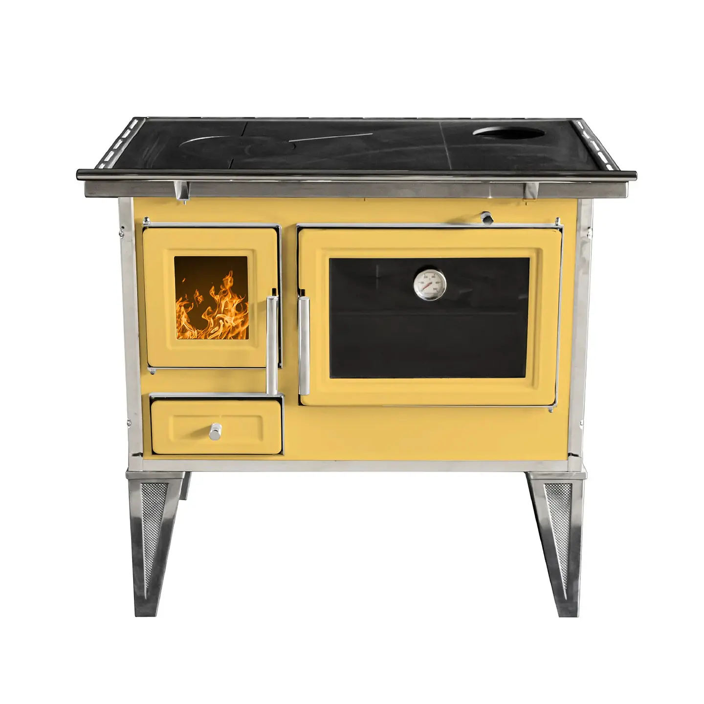 COCINA A LEÑA ALCAZAR CALBUCO L70 AMARILLA 3