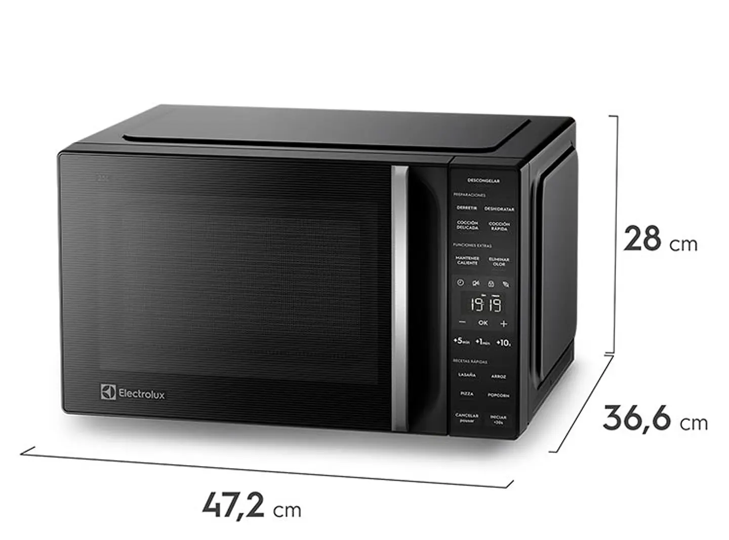 MICROONDAS ELECTROLUX 25 L ME25N DIGITAL NEGRO PLATO GIRATORIO 6
