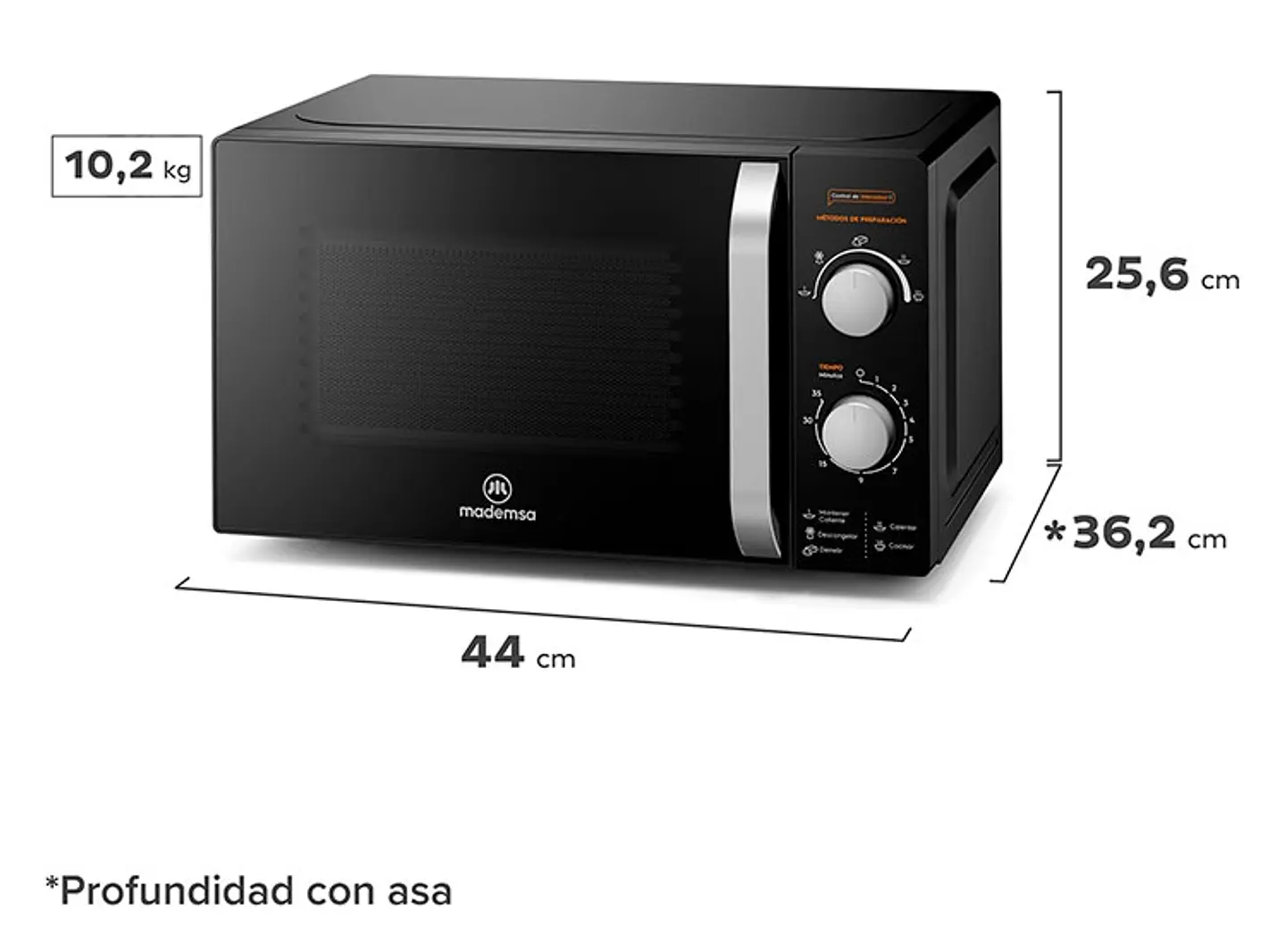 MICROONDAS MADEMSA 20 L MM20FBM MANUAL PLATO GIRATORIO 5