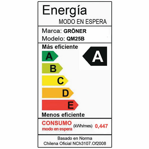 MICROONDAS EMPOTRADO GRÖNER BLACK GRILL 25L