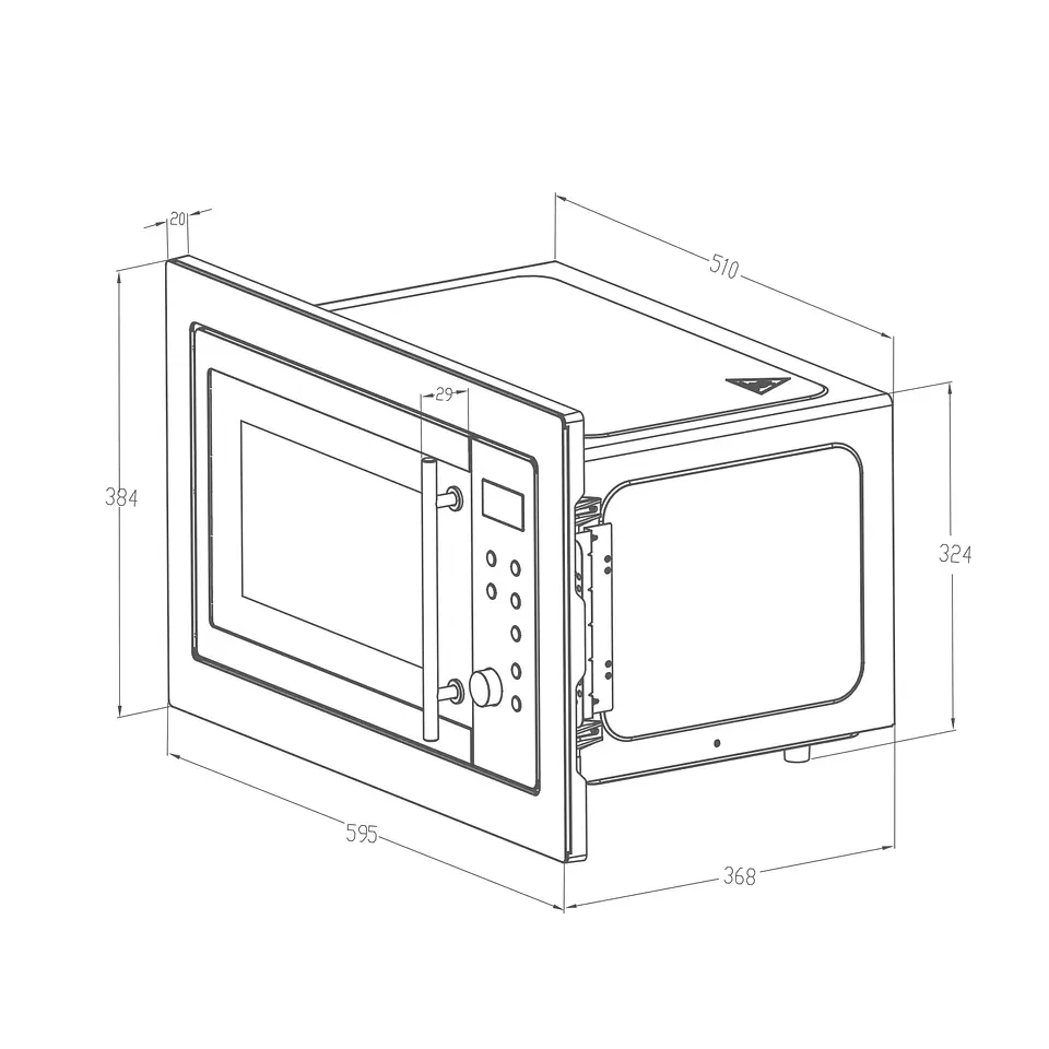 MICROONDAS EMPOTRADO GRÖNER BLACK GRILL 25L 4