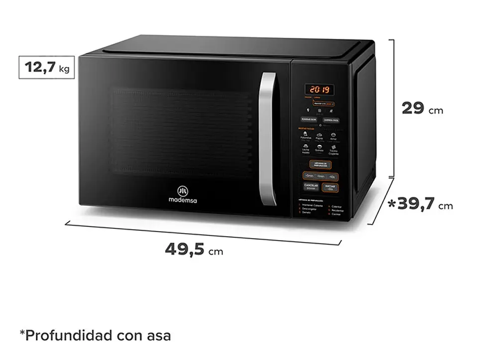 MICROONDAS DIGITAL MM28FB 28 LTS MADEMSA 2