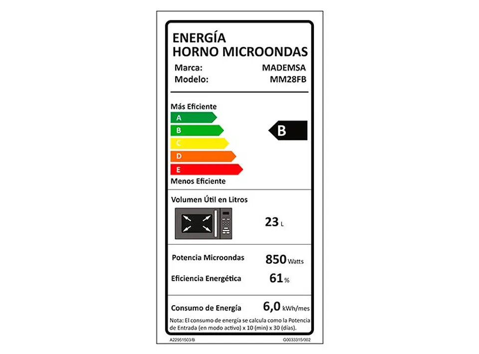 MICROONDAS DIGITAL MM28FB 28 LTS MADEMSA 3