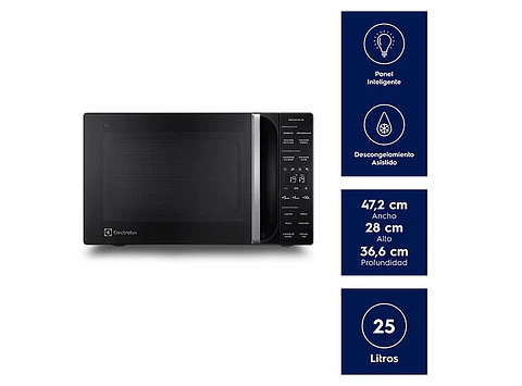 MICROONDAS ELECTROLUX 25 L ME25N DIGITAL NEGRO PLATO GIRATORIO