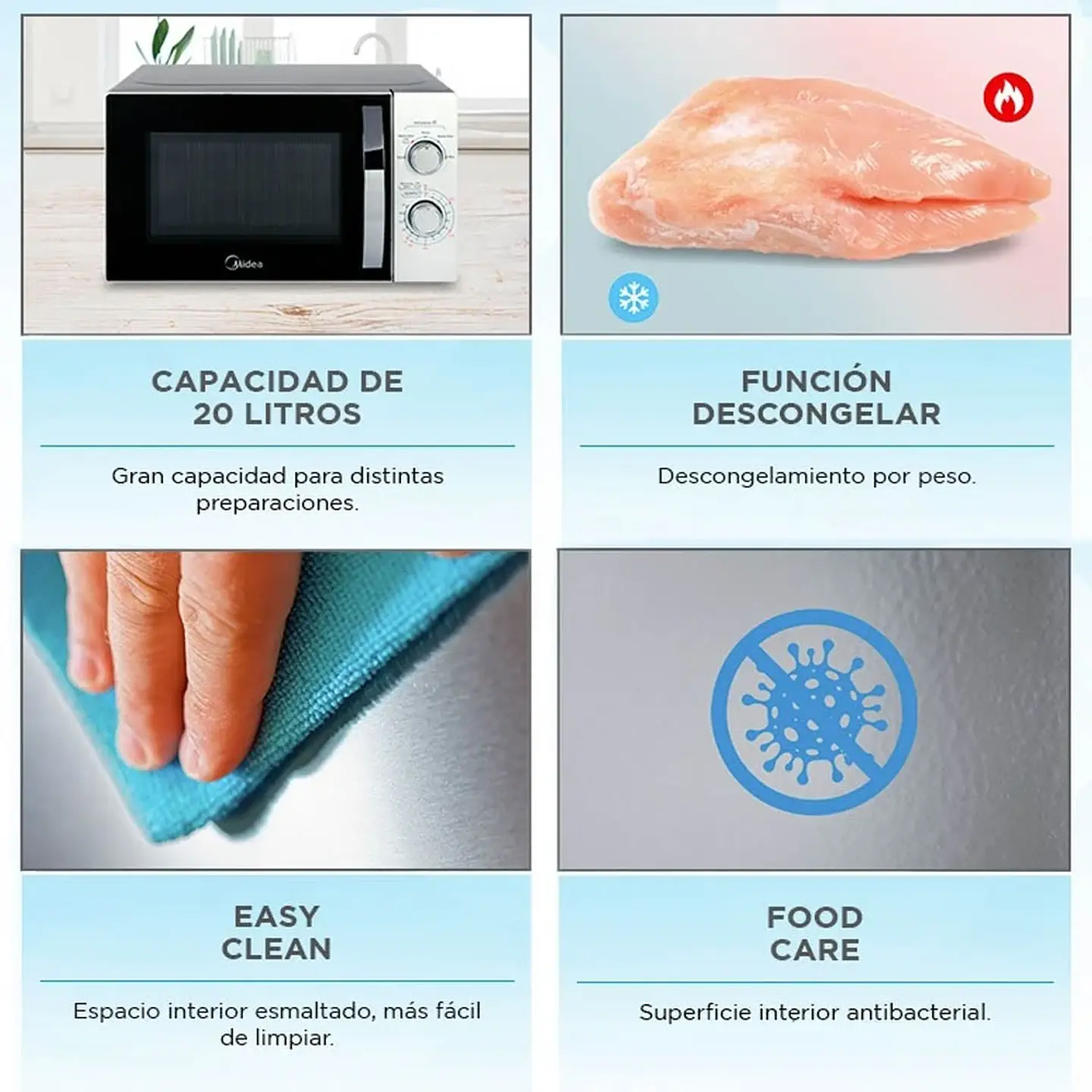 MICROONDAS ELECTROMECANICO MIDEA 20 LTS 4