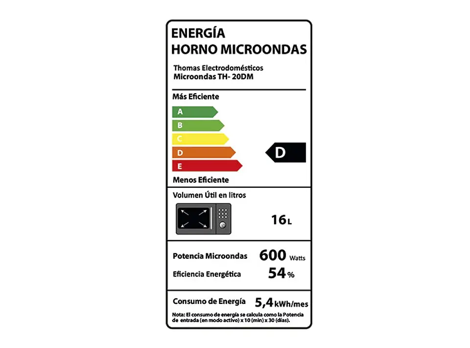  MICROONDAS THOMAS ESPEJADO TH20DM 6