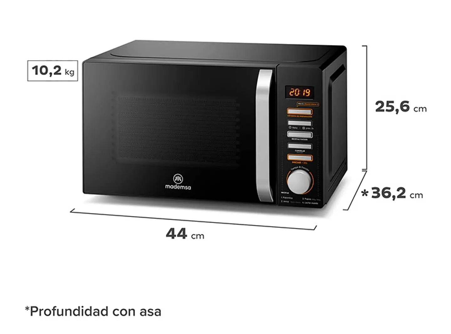 MICROONDAS DIGITAL MM20FBH 20LTS MADEMSA 3