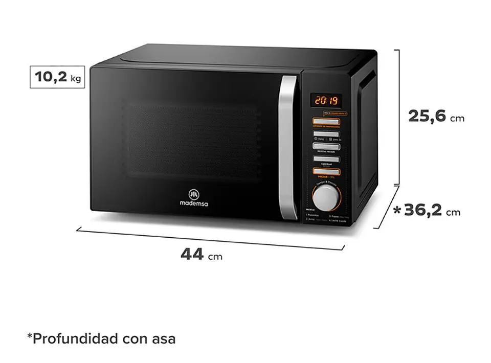 MICROONDAS DIGITAL MM20FBH 20LTS MADEMSA 3