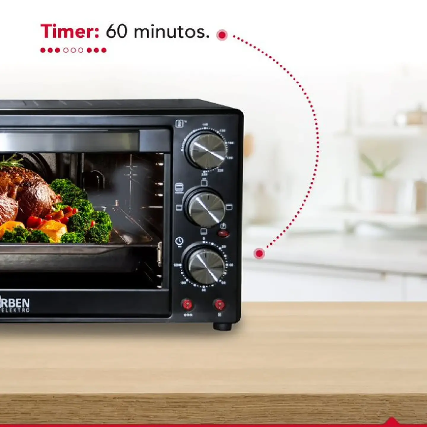 HORNO ELÉCTRICO 60L 2200W THOR MAGNUM OVEN 60 5