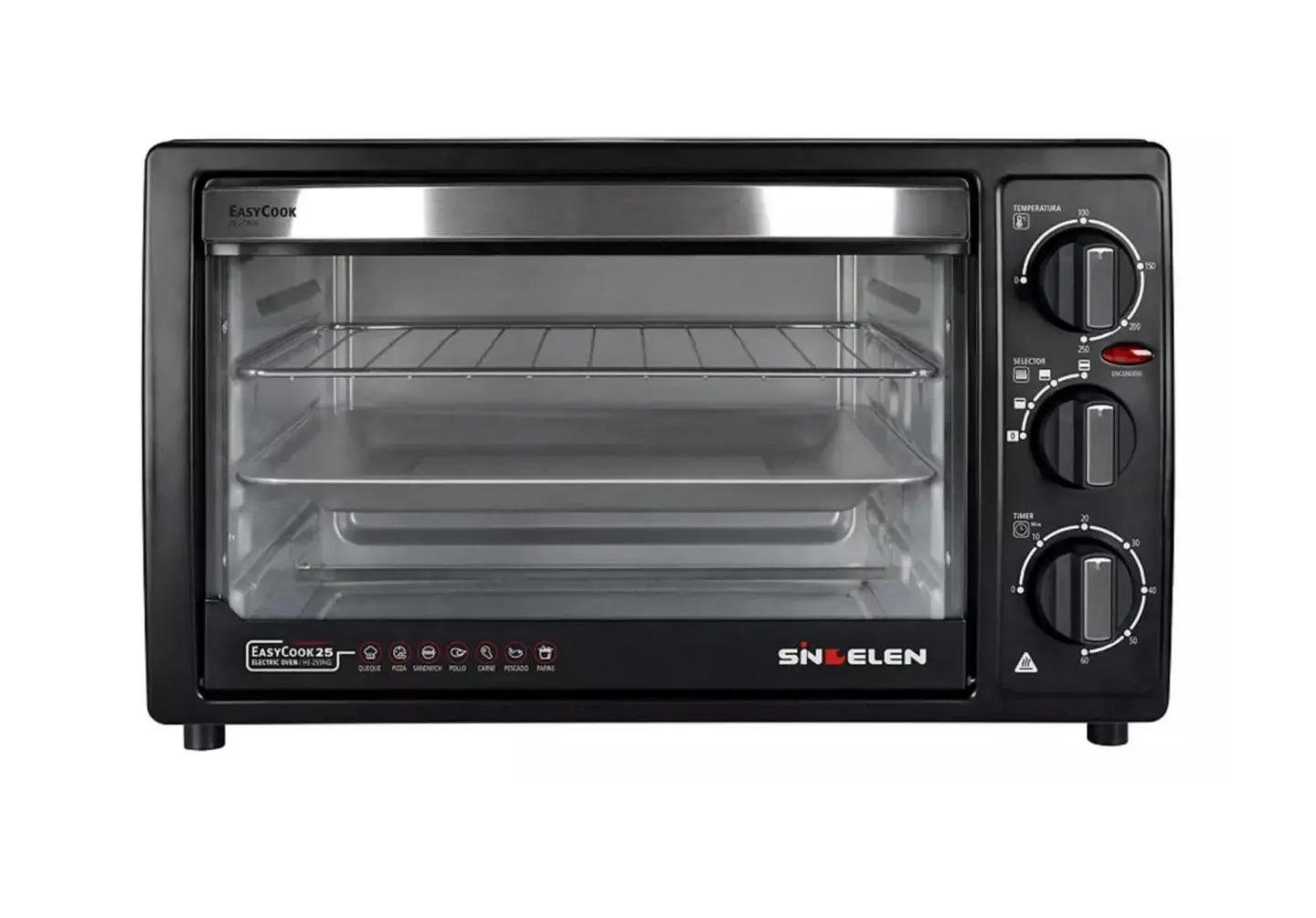 HORNO ELECTRICO SINDELEN HE-255NG 25LTS COLOR NEGRO 1