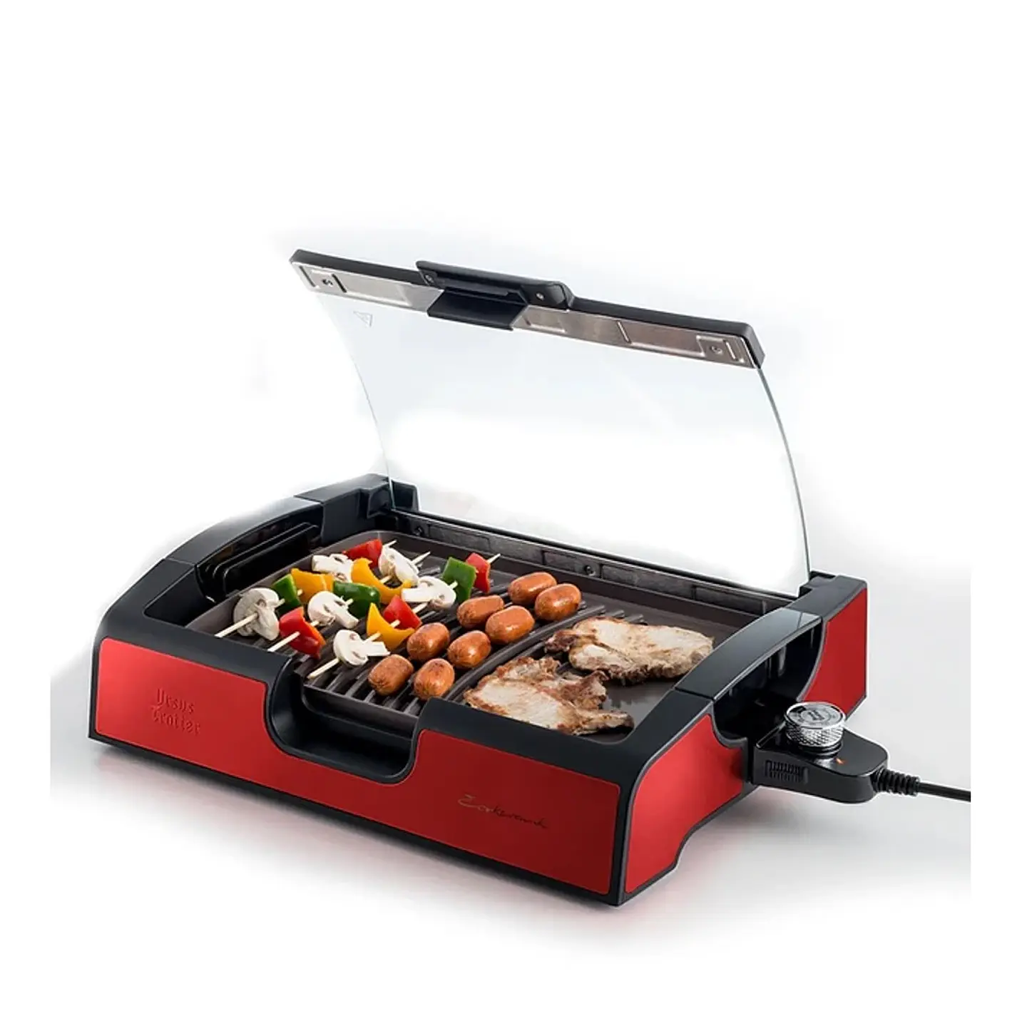 PARRILA ELECTRICA CON TAPA DE VIDRIO URSUS TROTTER UT-ECOKERAMIKRED 5