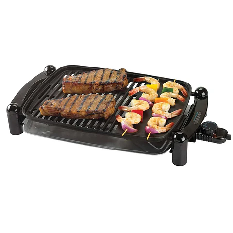 PARRILLA BLACK & DECKER ELÉCTRICA GRILL ASADOR ANTIADHERENTE IG201