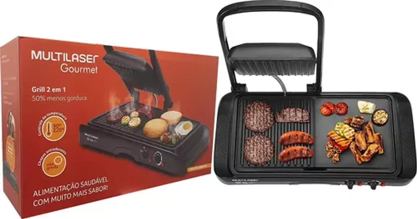 PLANCHA ASADERA PARRILLA 2 EN 1 PORTÁTIL RAF 2695 1600W 2