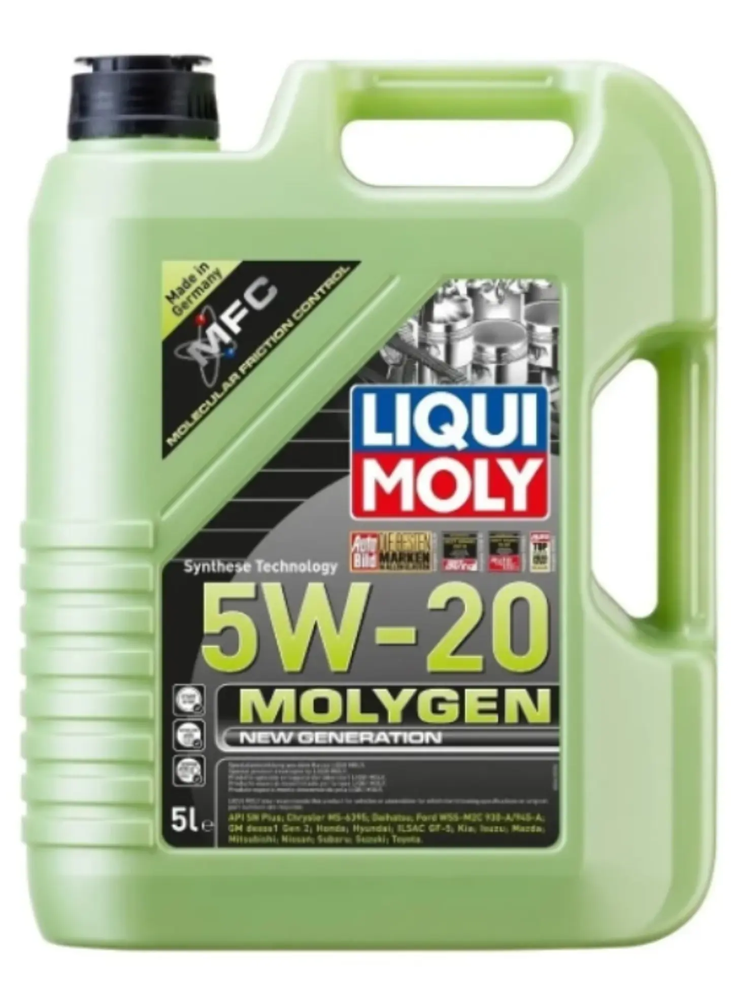 LUBRICANTE MOTOR 5W20 MOLYGEN LIQUI MOLY 5 LTS. 1