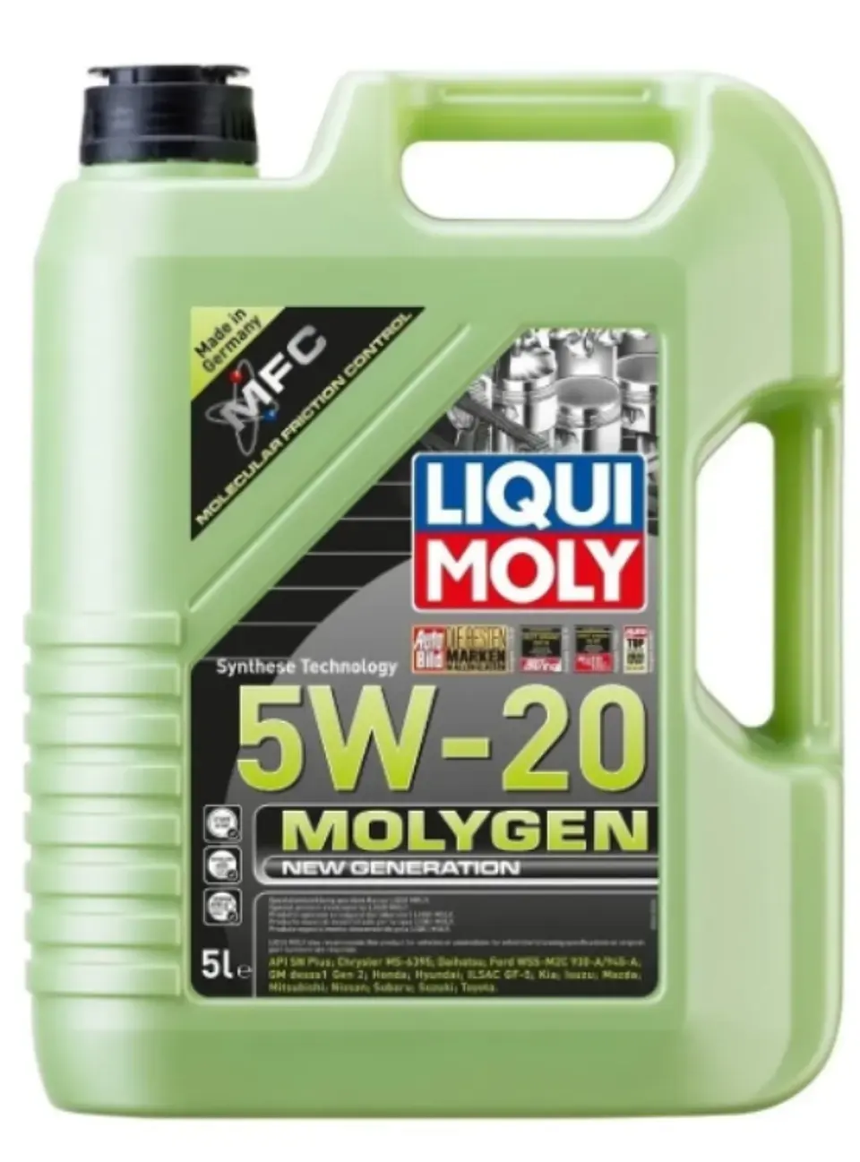 LUBRICANTE MOTOR 5W20 MOLYGEN LIQUI MOLY 5 LTS. 1