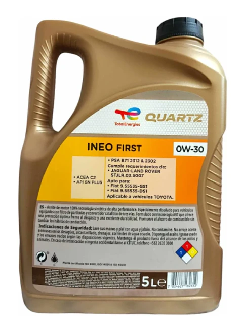 LUBRICANTE MOTOR 0W30 TOTAL QUARTZ INEO FIRST ACEA C1 5 LTS